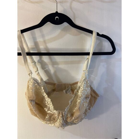 Wacoal beige white lace bra 34DD #65191 - Picture 1 of 4